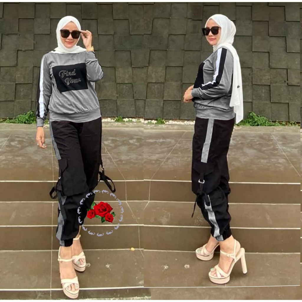 *[IJFK] Setelan Wanita Muslim / Setelan Hijab Ootd Training / Baju Stelan Wanita / Stelan Olahraga