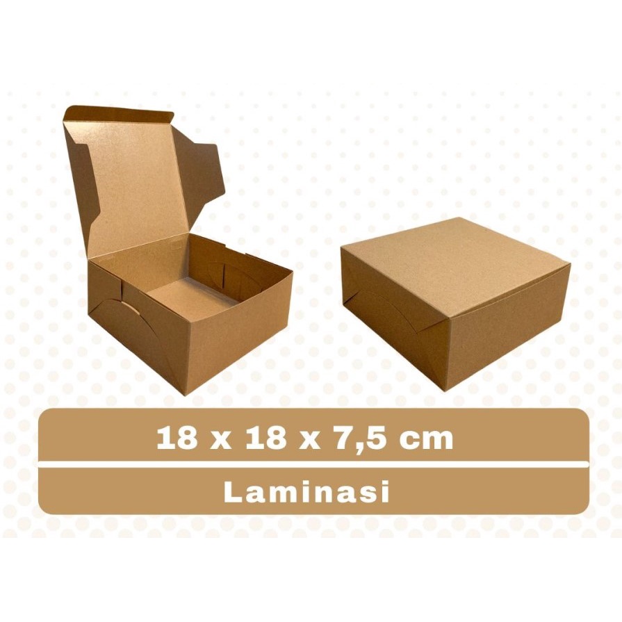 Kotak Nasi Kraft Laminasi 18X18X7,5 CM 10 pcs LAMINASI Catering Box
