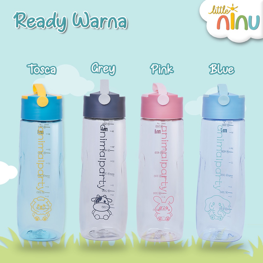 LITTLE NINU Botol Minum Anak Water Bottle Strap Silicone 550 ml