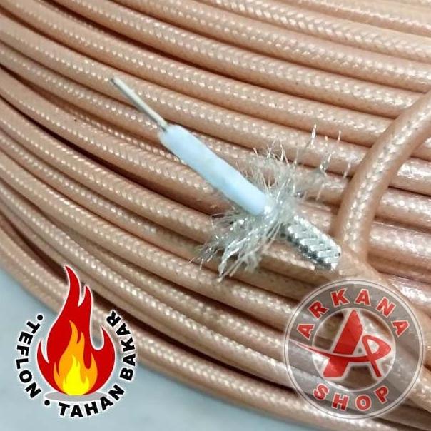 Original Kabel Teflon Rg 58 Inner Tunggal Perak Double Shield Termurah