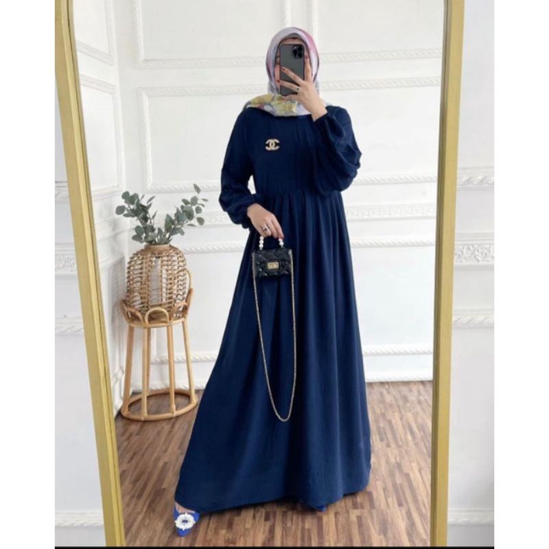 GAMIS POLOS BAHAN CRINCLE AIRFLOW TERBARU/FASHION MUSLIM TERKINI