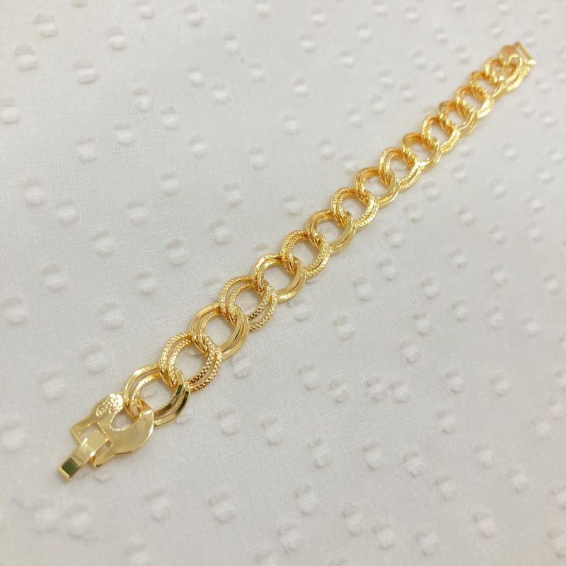 Gelang tangan wanita rantai belimbing ukir gold perhiasan wanita titanium