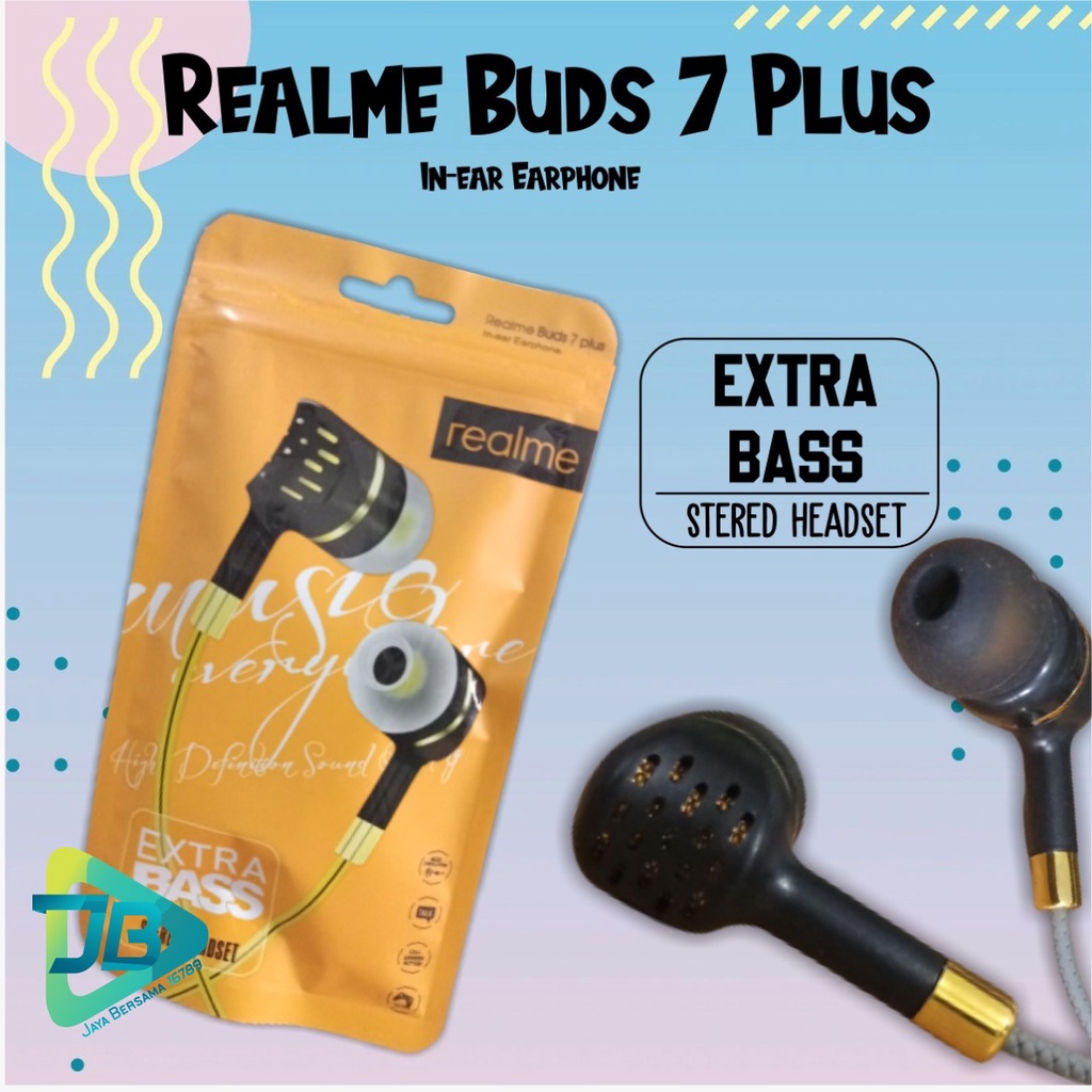 BM085 HEADSET HANDSFREE EARPHONE Hf REALME BUDS 7 PLUS EXTRA BASS realme 2 5 6 7 8 c11 c12 c17 c20 JB4843