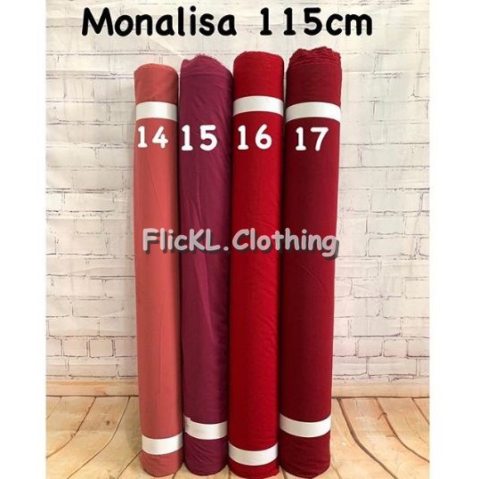 Bahan Kain Monalisa Polos Lebar 1.15 Meter Gamis Muslim Blouse Rollan