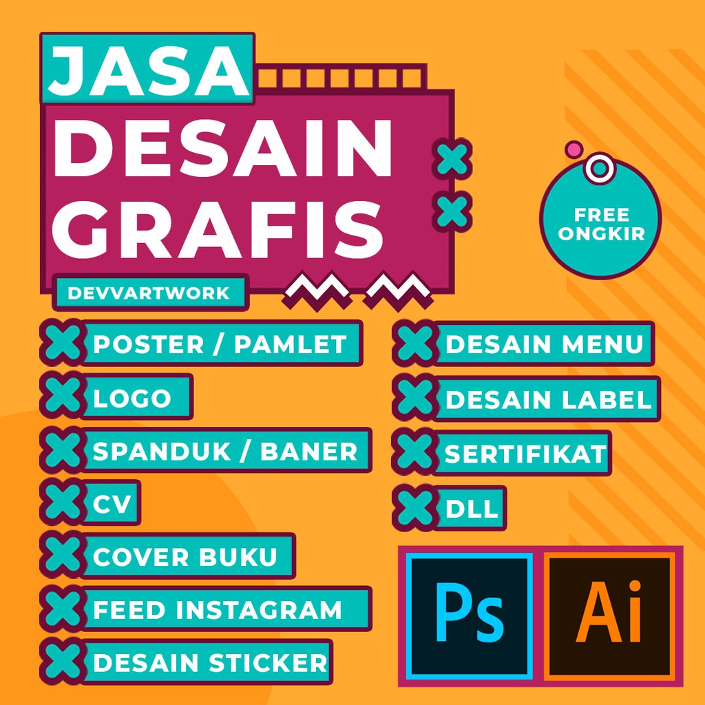 Jual Jasa Desain Grafis Banner Logo Spanduk Poster Sertifikat CV Brosur Dll