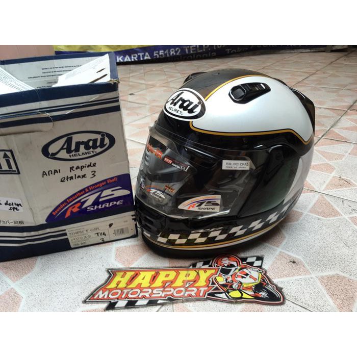 HELM FULLFACE ARAI ORIGINAL JAPAN RAPIDE IR MOTOGP BLACK GOLD GLOSSY