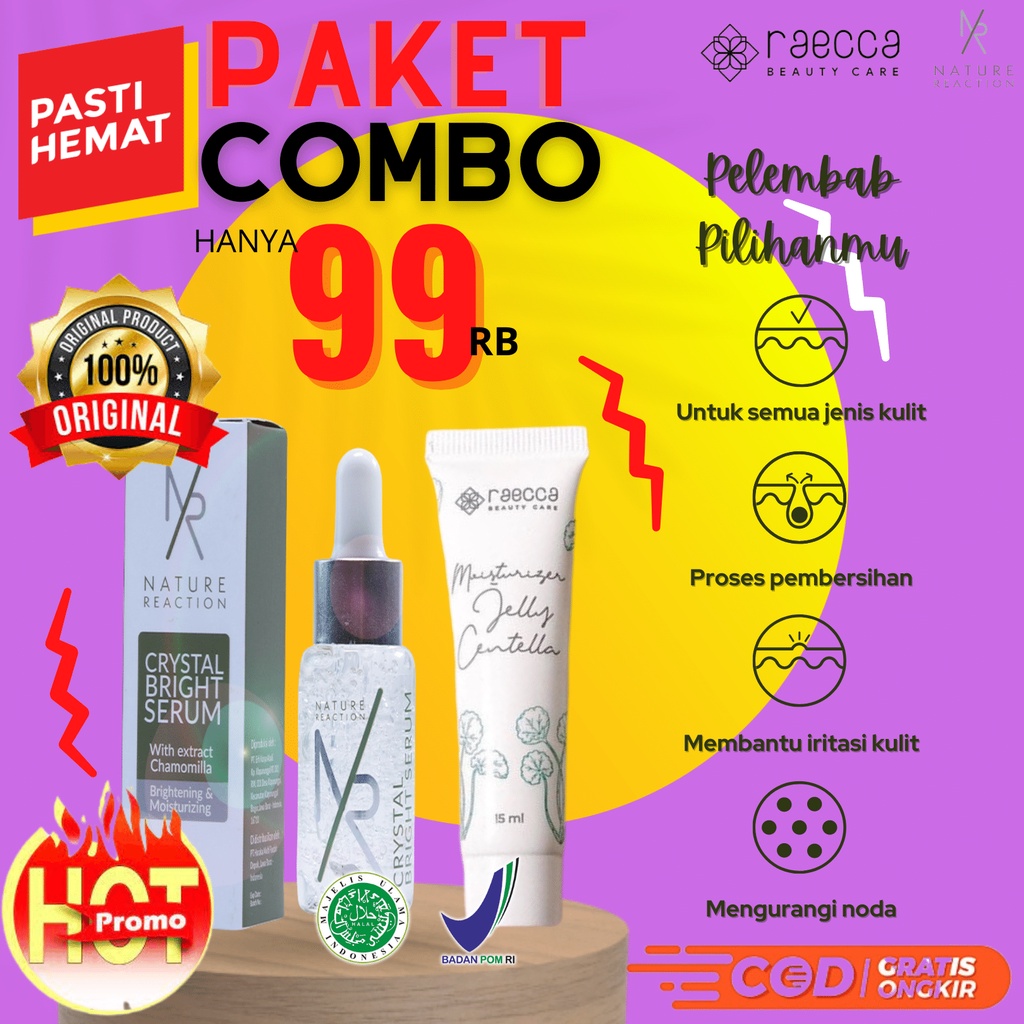 ORIGINAL | NR Serum Wajah Glowing Nature Reaction Crystal Bright HALAL MUI & BPOM 100% Dijamin Origi