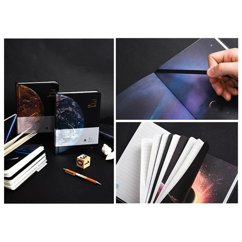 

Ongkir Gratis ya Student Stationery Beautiful Universe Hard Cover Lined Papers Notebook Starry Sky