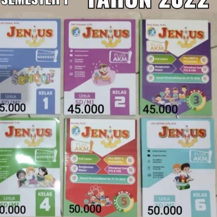 

Koleksi Terbaru.. Buku JENIUS Semester 1 tahun 2022 SD/MI Kelas 1 2 3 4 5 6