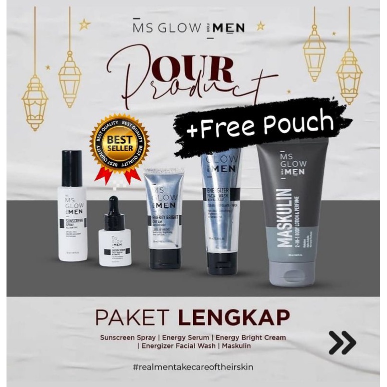 Ms Glow Men Paket Lengkap 5in1 / Skincare Cowok Original