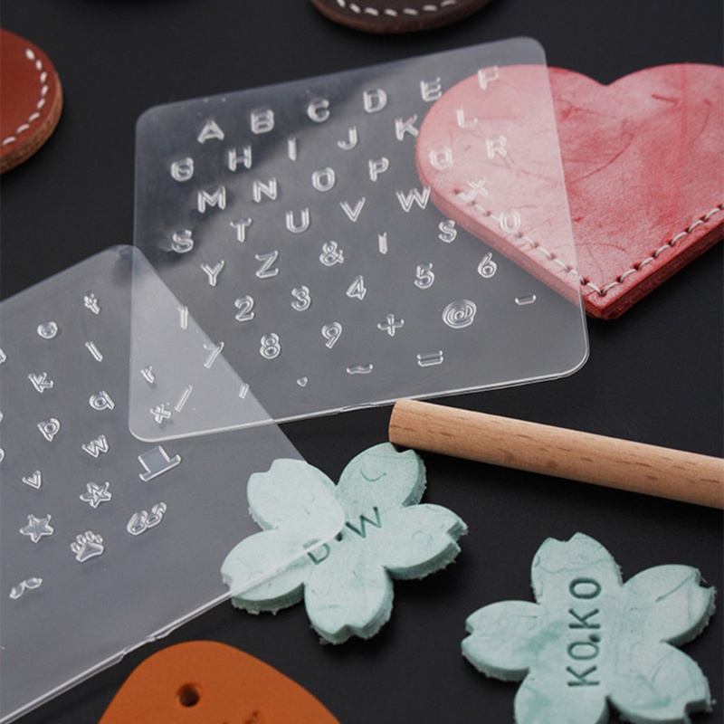 SIY  3Pcs DIY English Letter Leather StampTemplate Letter Number Leathercarft Stamping Tools Alphabet Stamps Handle Punch Kit