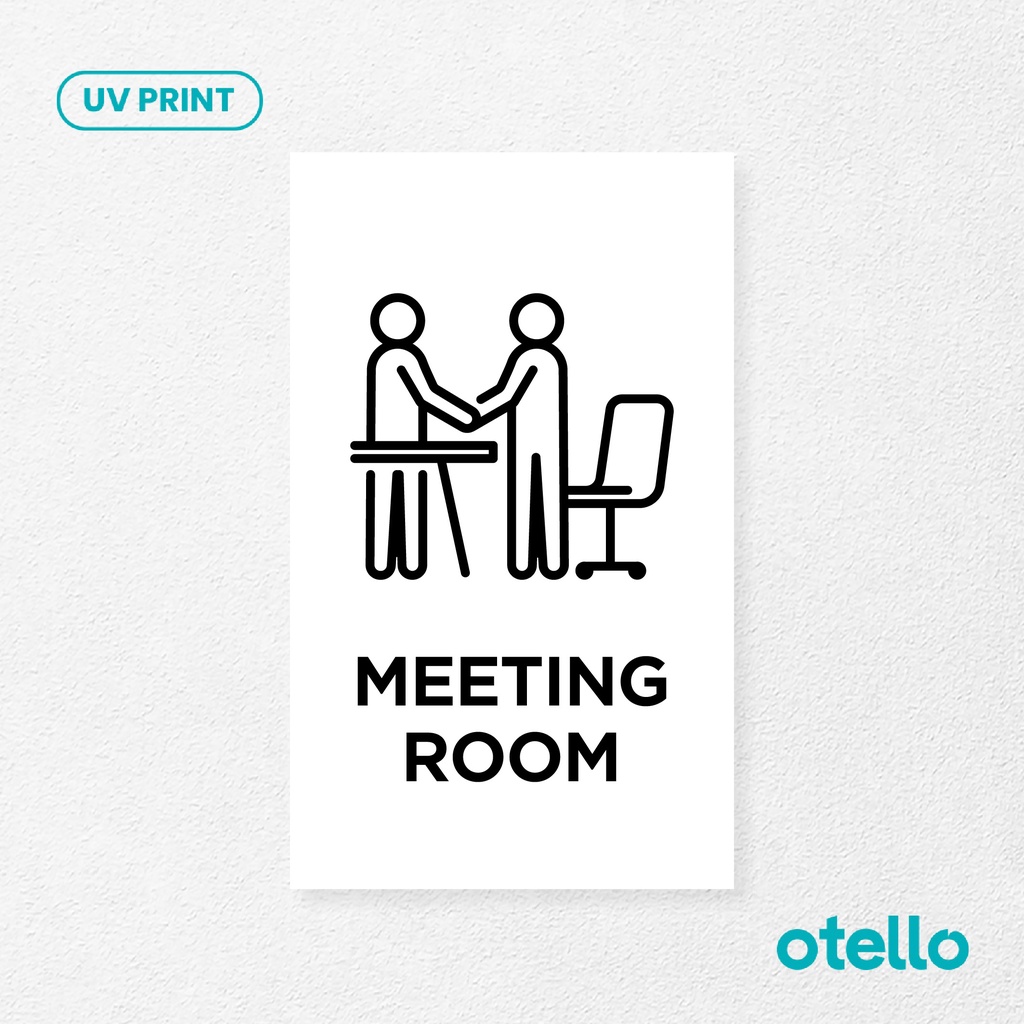 Otello Sign Ruang Meeting Room Label Akrilik Tempel Signage Petunjuk Nama Ruangan Tanda Penanda Dinding Pintu Ruangan Acrylic Plat Aklirik