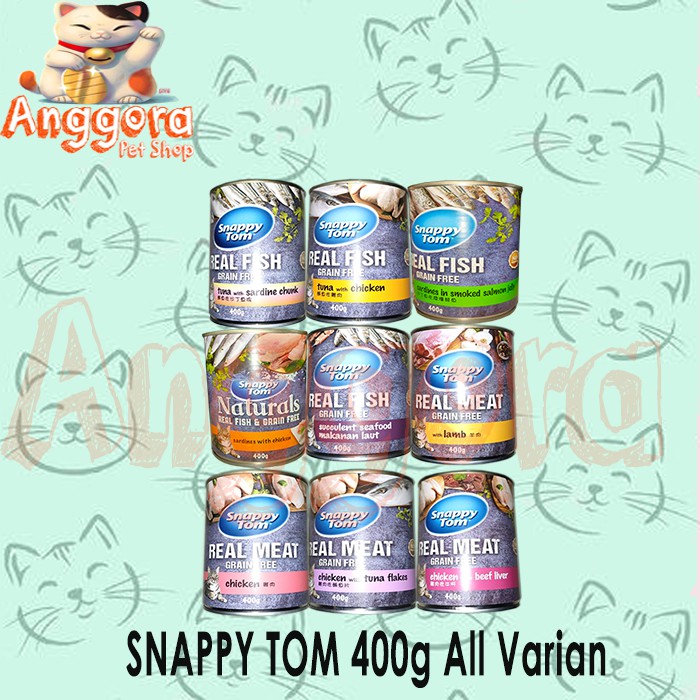 Makanan Kucing kaleng Snappy Tom 400g All Varian