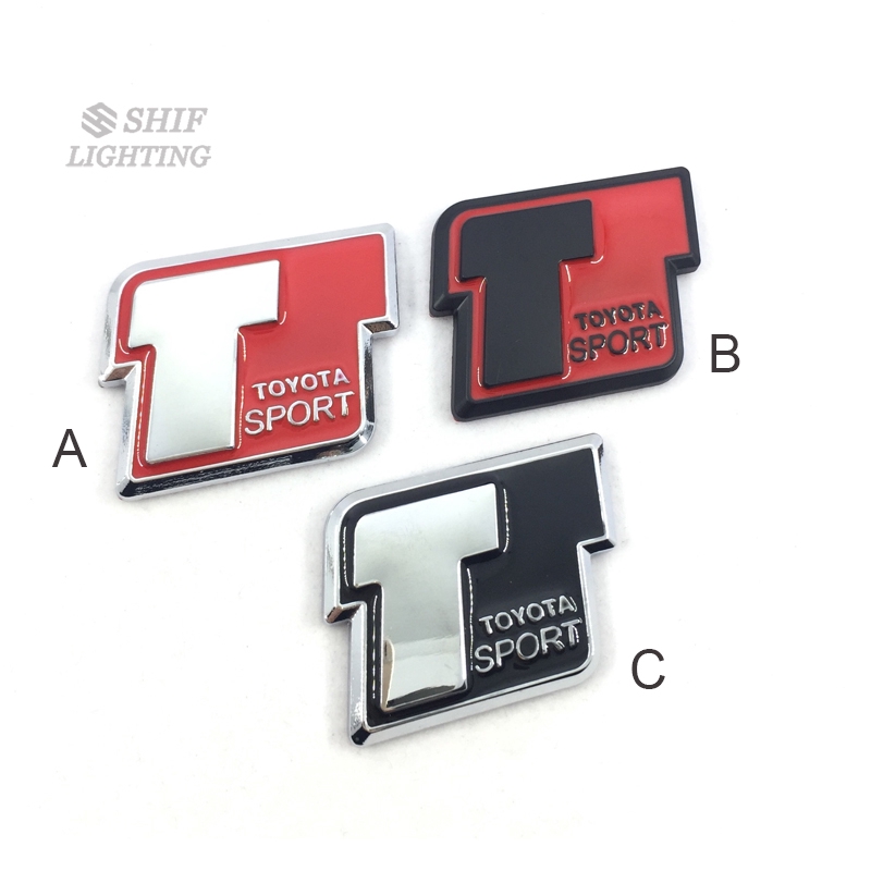 1pc Stiker Emblem / Emblem Motif Logo Toyota Sport Bahan Metal Untuk Bagasi Belakang Mobil