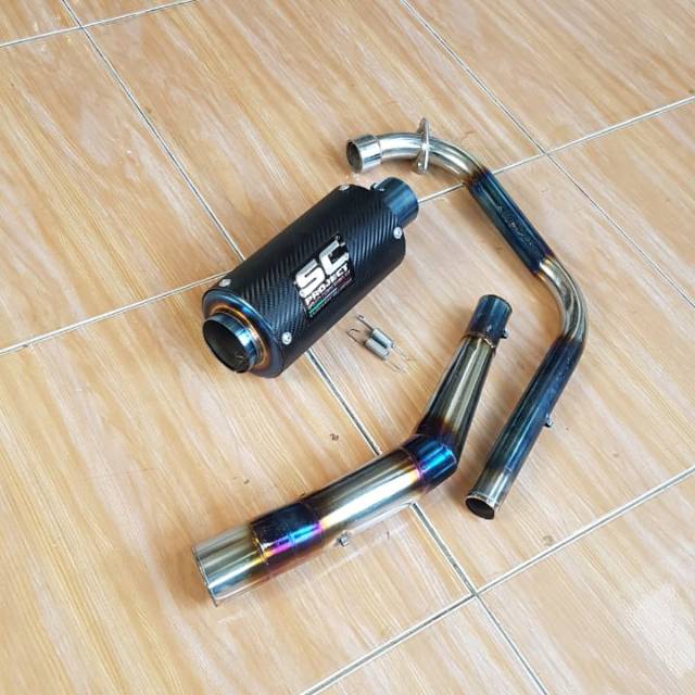 KNALPOT CB 150 R NEW SC PROJEC CARBON LEHER BLUEMOON