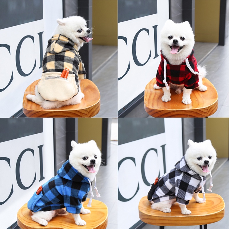 Autumn and Winter Fleece Golden Hair Tide Brand Zipper Pocket Sweater Large, Medium and Small Dogs Dog Clothes Law Fighting Pet Clothes