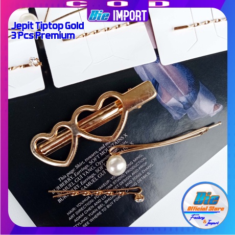 5 Pcs Jepit Tiptop Gold Premium Korean Style Impor Best Seller