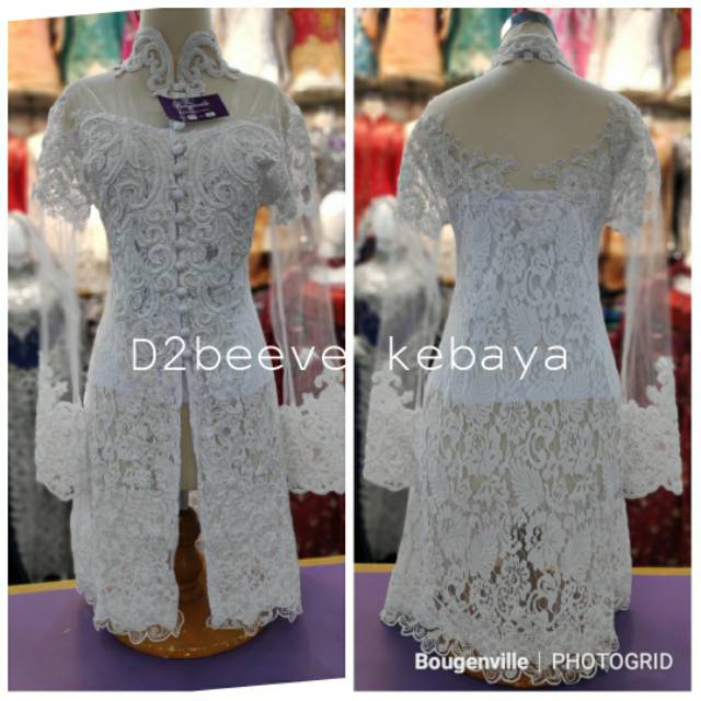 Kebaya akad nikah model  brokat tunik