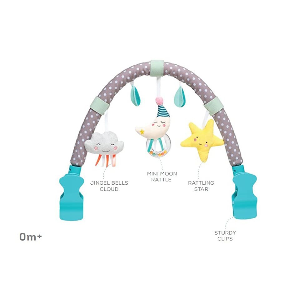 Taf Toys Mini Moon Arch Taftoys Taftoy Mainan Rattle Toys Plush Gantungan Stroller Jepit Warna Warni Soft Gantung Carseat