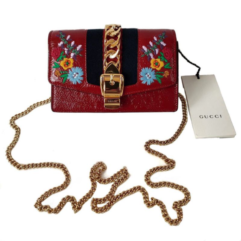 Gucci Sylvia Mini Chain Sling Bag Original