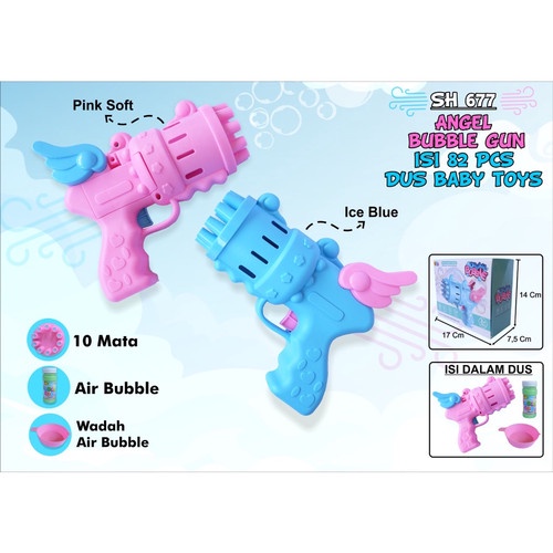[BUBBLE ANGEL] Mainan Anak Pistol Gelembung Sabun Otomatis 10 Mata - Bubble Angel Gun WINGS