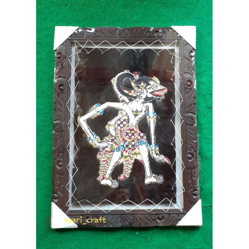 LUKISAN WAYANG ANOMAN JUMBO UKIR DARI KULIT KAMBING