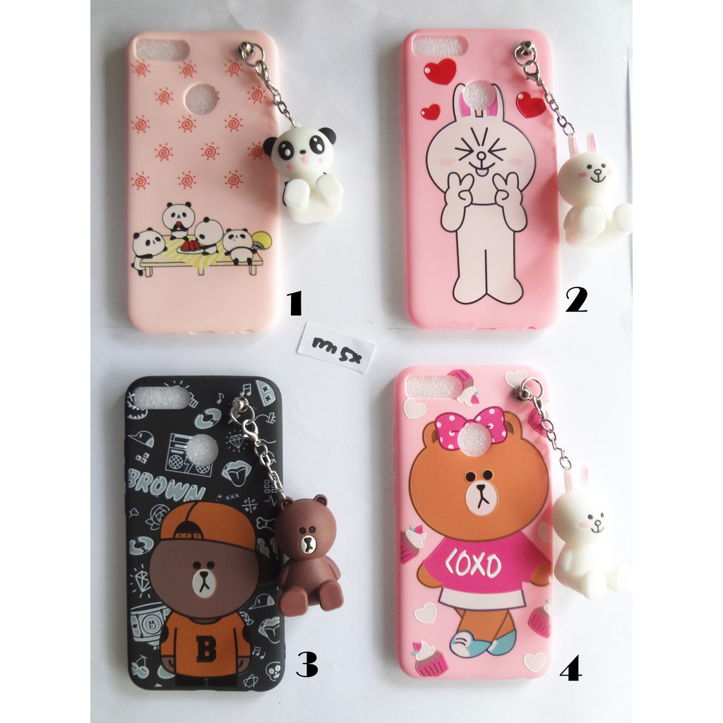 Xiaomi Mi5x / A1 3D Softcase Motif Free Gantungan Boneka | Case Boneka