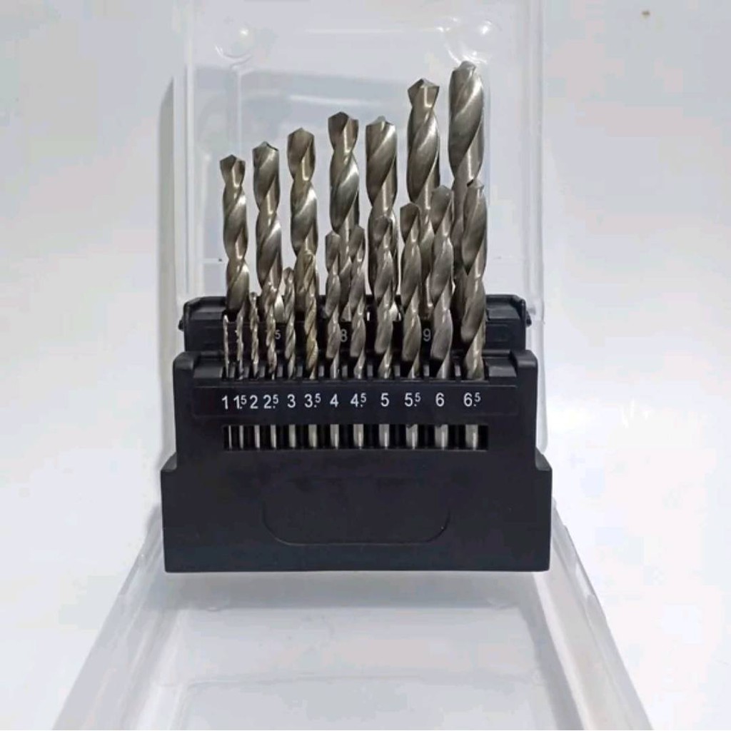 MOLLAR Mata Bor Besi Set 19 pcs Mata Bor Set MOLLAR Drill Bit Set 19 pcs Mata Bor Kayu Mesin Bor Tan