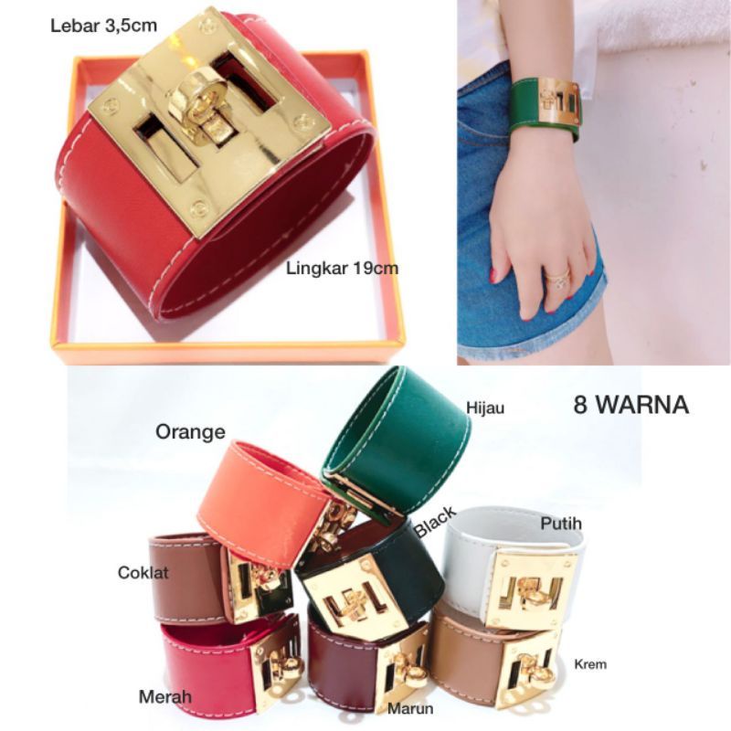 Gelang kulit Branded band Premium Quality Gelang Kelly Fashion import 872