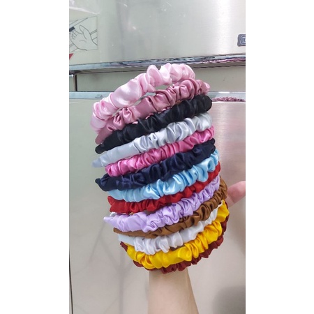 Bando scrunchie warna shine ala korean style