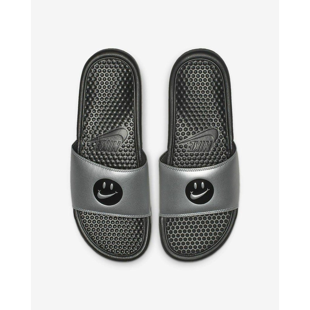 nike slippers smiley face