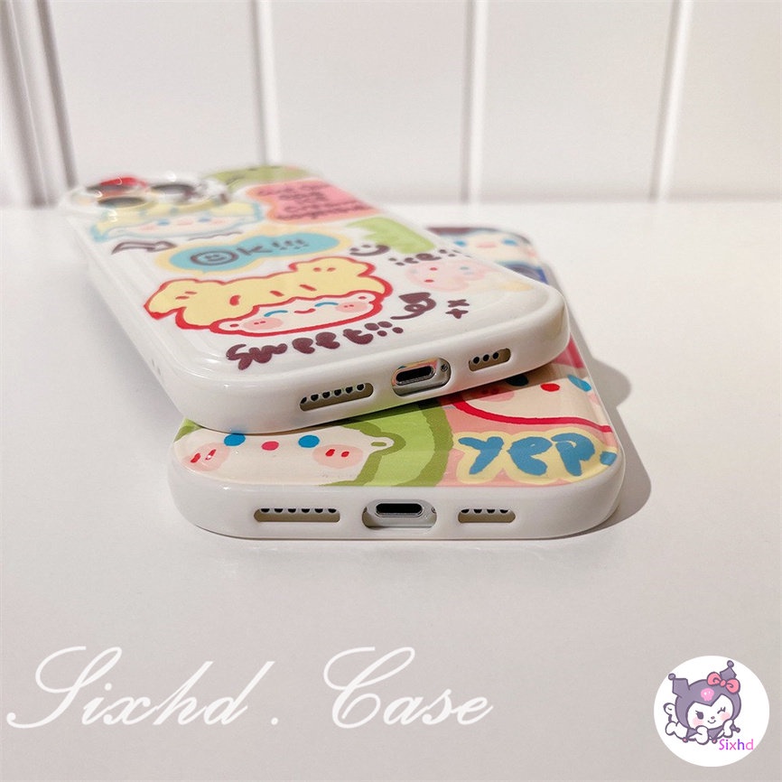 Redmi 12C 10C 10A 10 9C 9A 9T 9 Redmi Note 12 11 11s 10 9 8Pro Xiaomi 12X Mi 11Lite 11T 10T Poco F3 X3 X4Pro Cute Couple Doodle Air Cushion Phone Case Soft TPU Shockproof Protective Cover