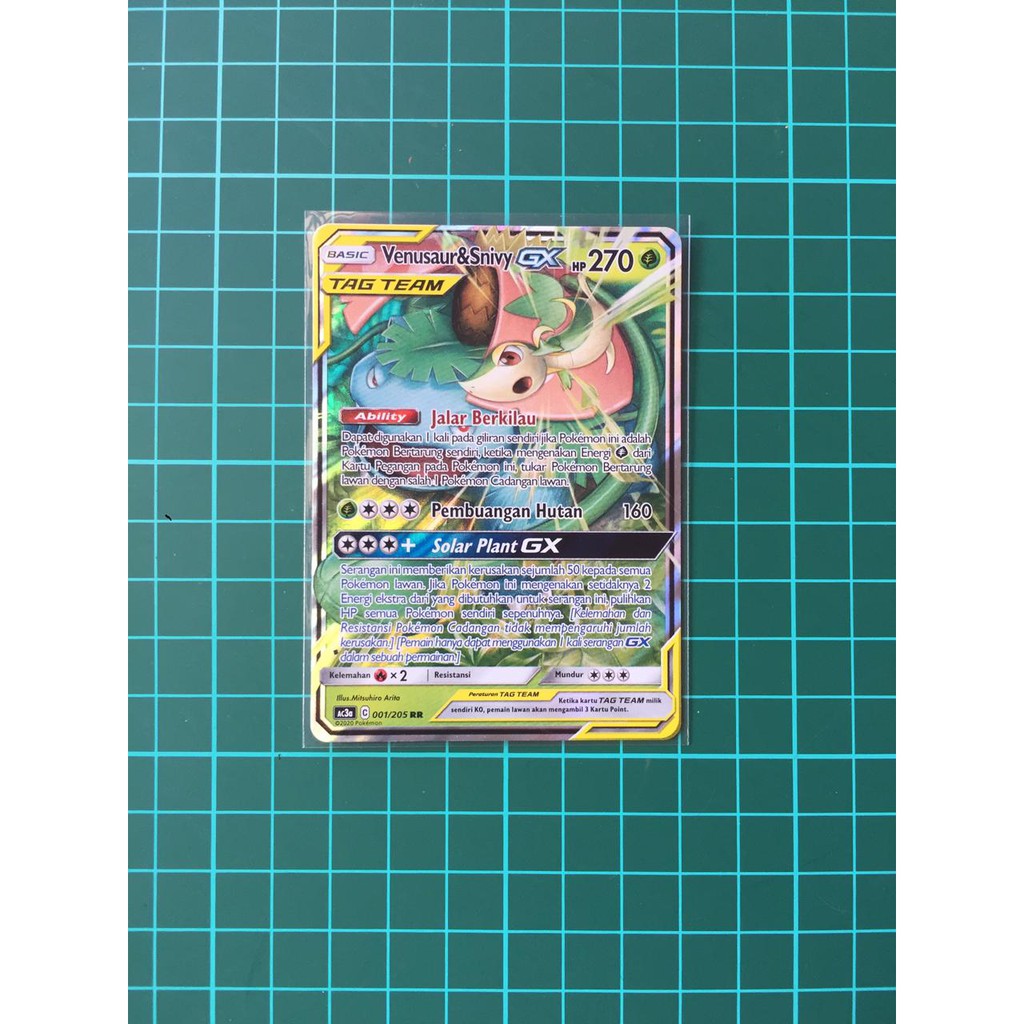 Venusaur & Snivy GX RR Tagteam Kartu Pokemon TCG Indonesia Tag Team