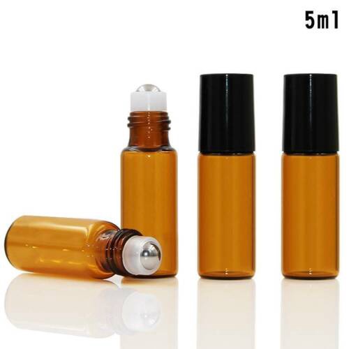 1 / 5PCS Botol Kaca Roll on Kosong 5ml 10ml Untuk Essential Oil