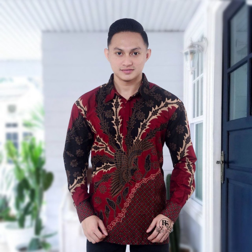 [BATIK PRIA] Kemeja Batik Pria Atasan Batik Pria Lengan Panjang Kenongo Hem Padi Pekalongan M L XL