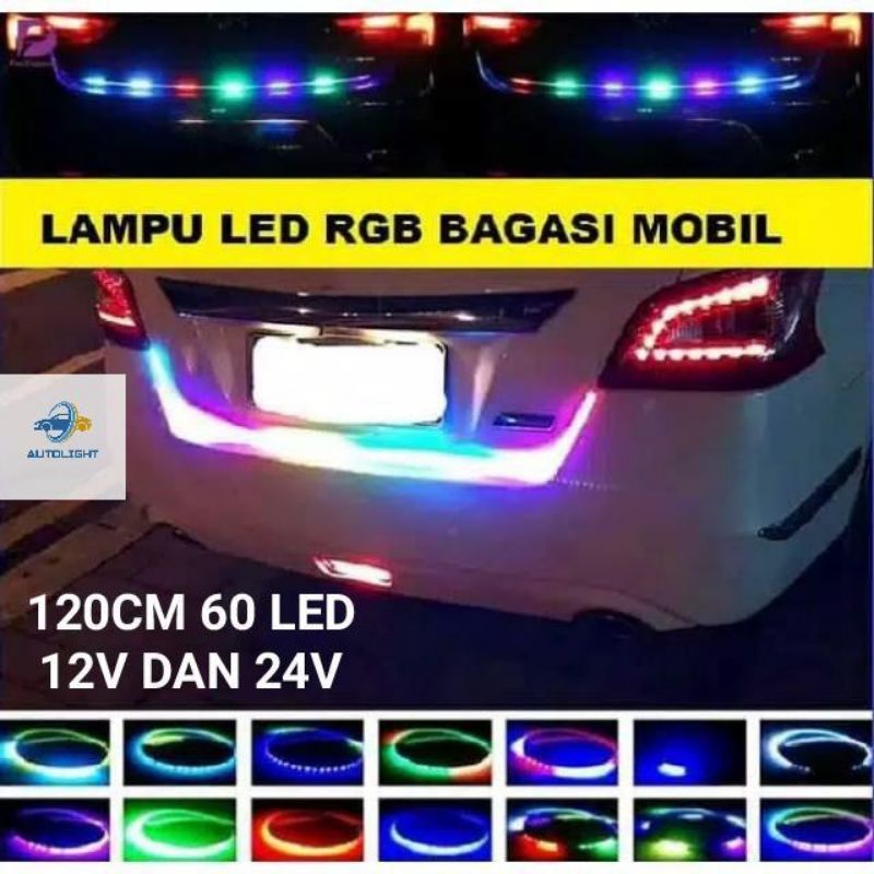 Lampu LED RGB Bagasi Mobil 120CM 60LED 12Volt &amp; 24Volt -5 Model Warna