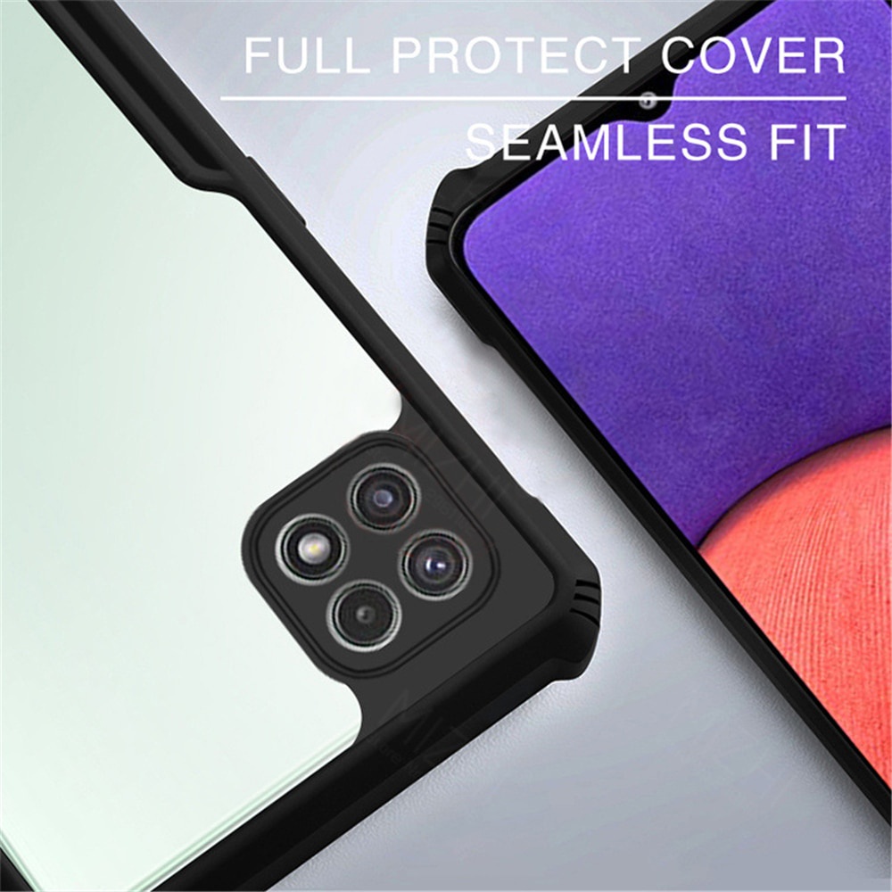 Case Samsung A22 5G 2021 Casing Transparent + Skin Carbon 3D