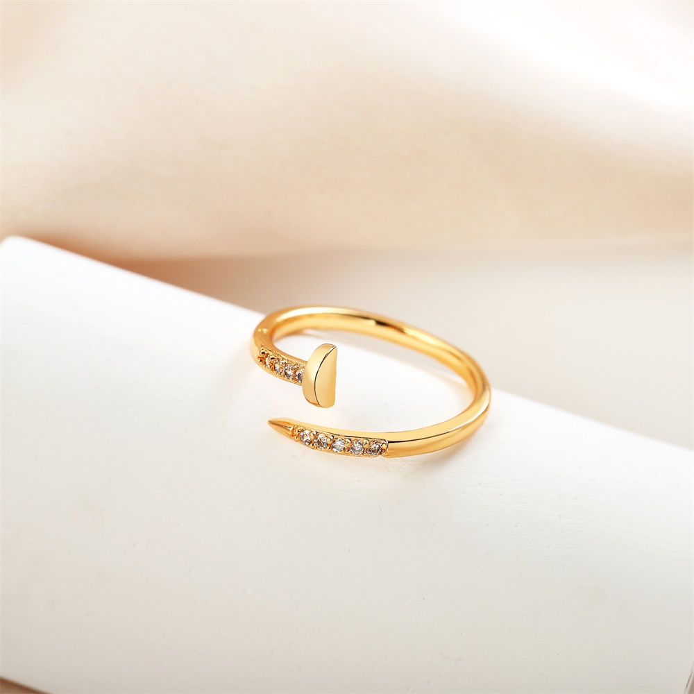 Y463 COD Cincin Titanium Model Paku Love Diamonds Artifisial Tersedia Warna Berlian Zirkon Fashion Wanita Rings