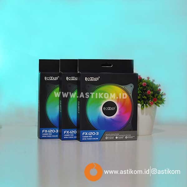 PCCooler FX-120-3 120MM Fixed LED Color Fan | By Astikom