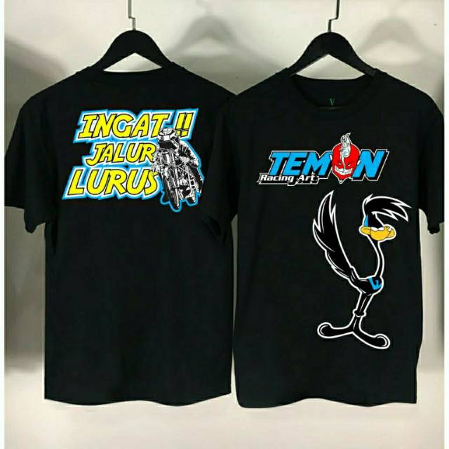 Fourfashion Kaos Pria Kaos Distro TEMAN RACING ART Black FN211