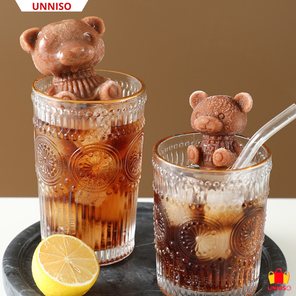 UNNISO - Cetakan Silicone Ice Cube Motif Bear CE15