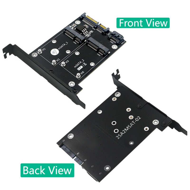 Konverter Adapter Kartu Ekspansi btsg Dual MSATA Ke SATA3 Bracket Tinggi Penuh Untuk HDD