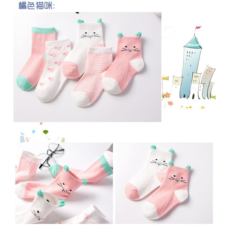 KK01 - KK12 [5 SET] KAOS KAKI BAYI ANAK IMPOR SOCKS LUCU KARAKTER KARTUN UNISEX [0-8] thn