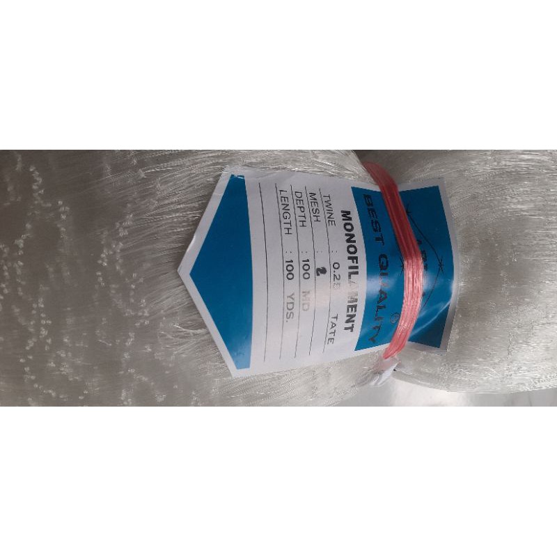 jaring ikan arida 2 inch tebal senar 025 lebar 100 md/100 yard ori