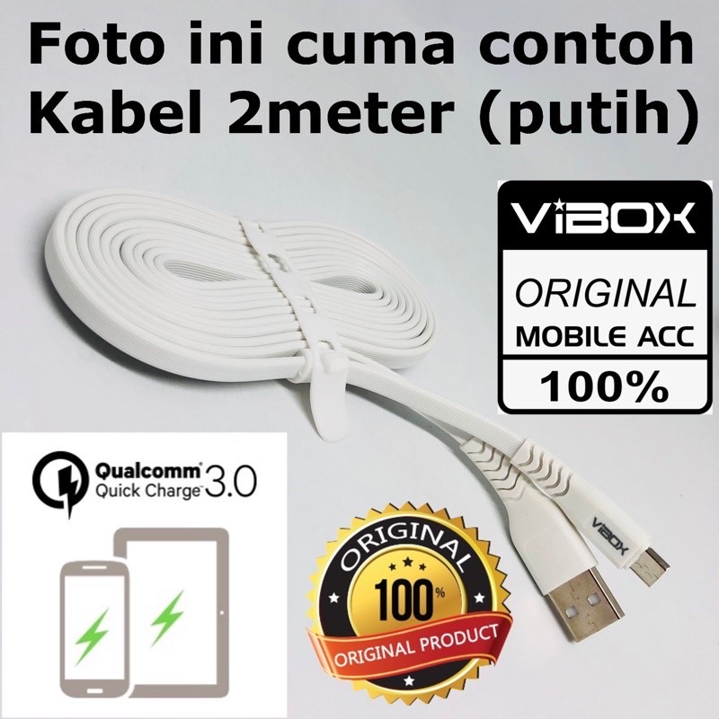 KABEL DATA VIBOX VB200 MICRO 2.4A 2 METER ORIGINAL VIBOX KABEL DATA IP CAMERA CCTV KABEL CASAN HP PANJANG 2METER Promo Sen