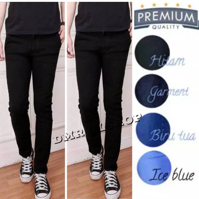 CELANA JEANS PRIA SLIM FIT, ICE BLUE BLACK GARMEN NEVY