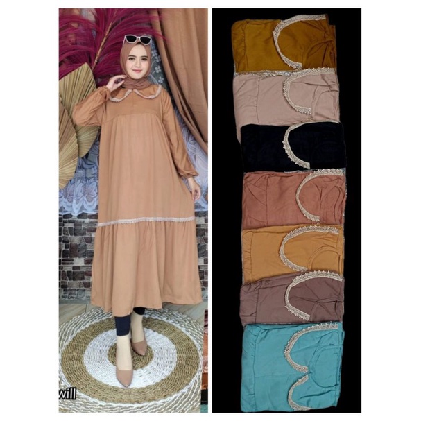 MIDI DRESS MIX RENDA_ OLGAMIS RAYON TWILL_GAMIS RAYON MIX RENDA_ALL SIZE