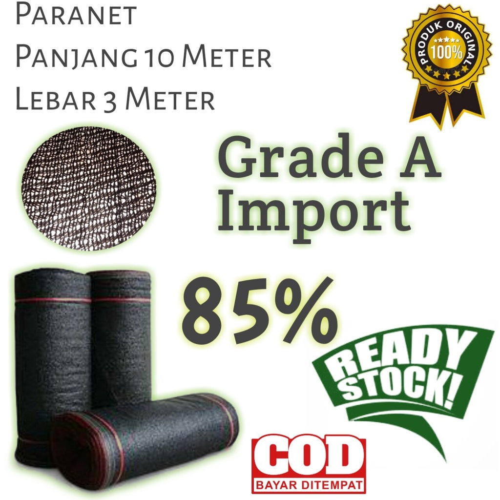 [Paket 10 M]paranet85% lebar 3 meter grade a import untuk peneduh tanaman jaring panjang atap penaha