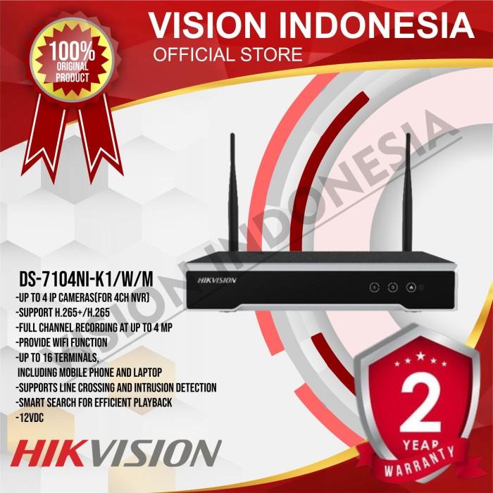 Cam Hikvision Nvr Wifi Wireless 4Ch Ds-7104Ni-K1/W/M