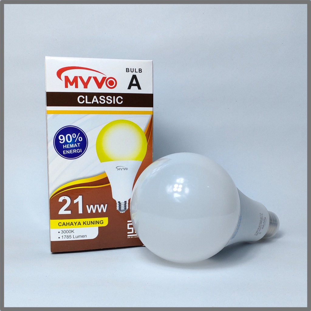 Myvo Lampu LED Bulb Classic 21 Watt - Cahaya Kuning (Warm White)